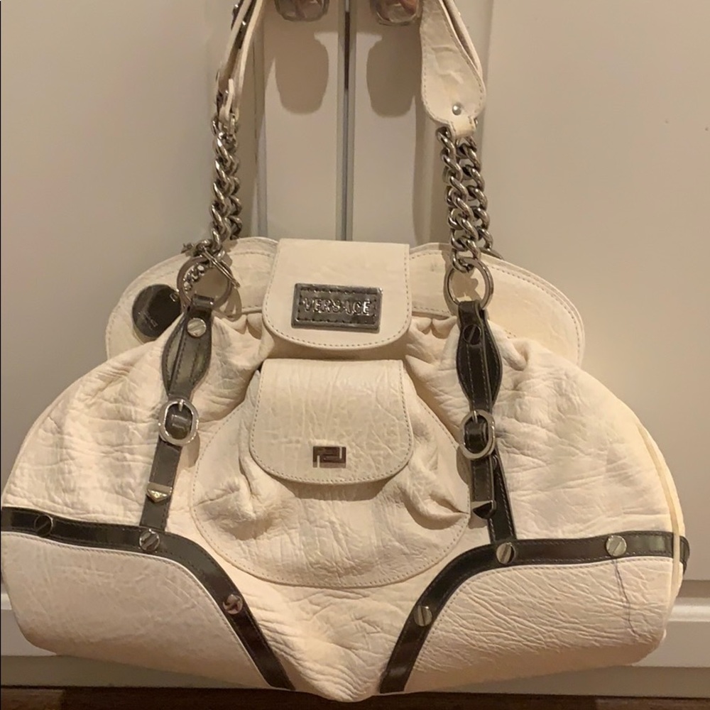 Versace Leather Ivory Bag